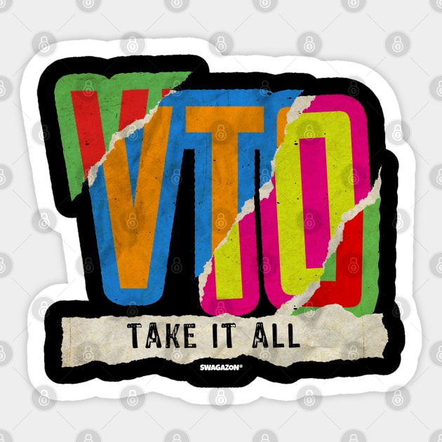 Retro Punk VTO Take It All Swagazon Sticker by Swagazon